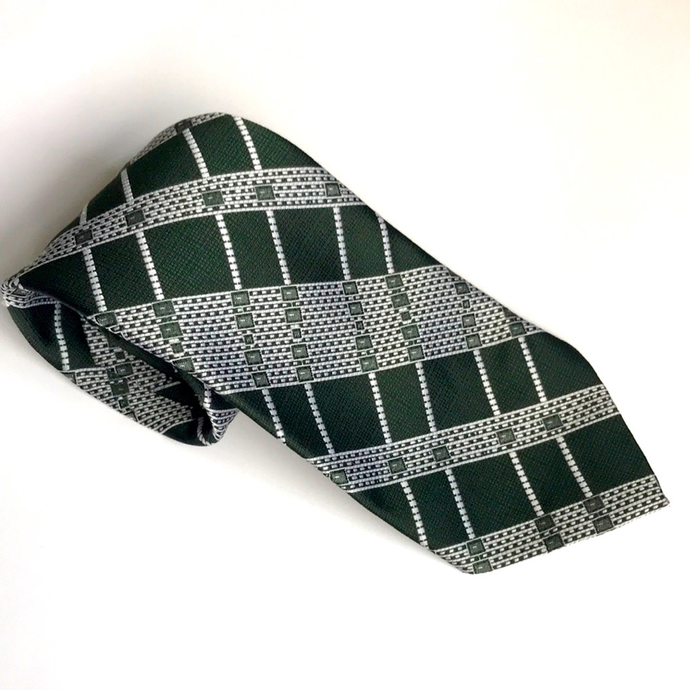 Vintage neck tie / Moss green wide tie